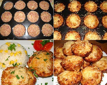 Sonkás, sajtos muffin