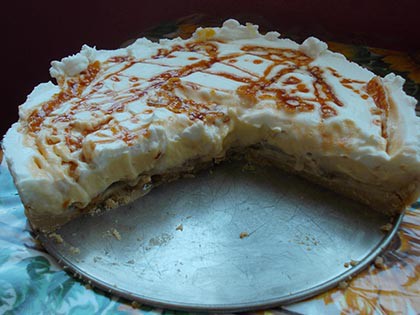 Krémsajtos  banános pite