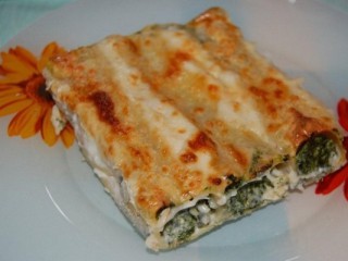 Ricottás-spenótós cannelloni