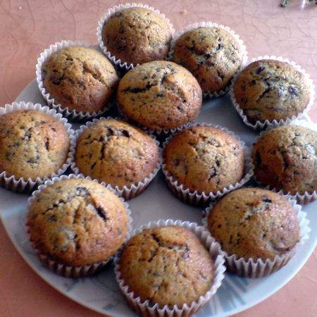 Meggyes - csokis muffin