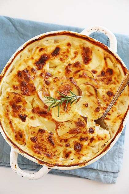 GARLIC POTATO GRATIN WITH GOAT CHEESE