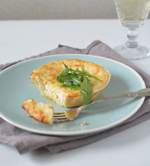Kecskesajtos-fehérboros quiche