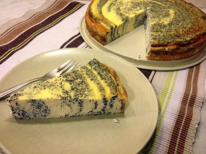 Mákos zebra torta
