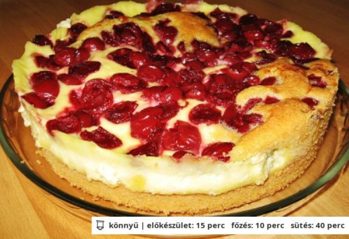Sült pudingos meggyes recept