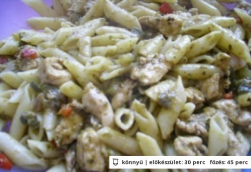 Cukkinis-pestos-csirkemelles penne