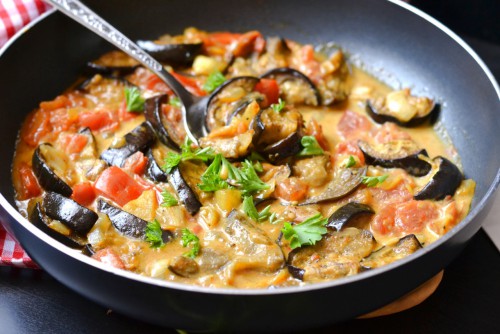 Kókusztejes padlizsán curry