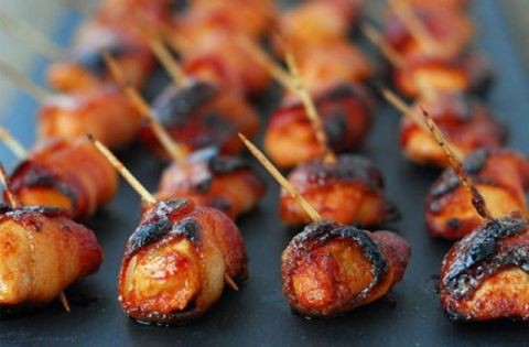 Szilveszteri baconbe göngyölt csirkemell