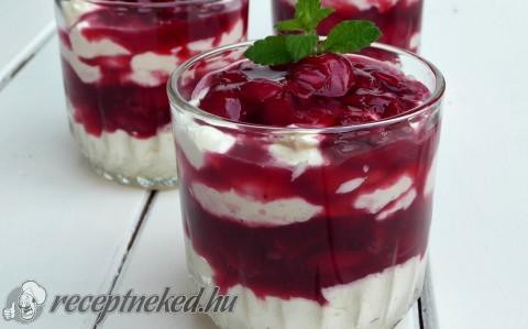 Meggyes-csokoládés mousse