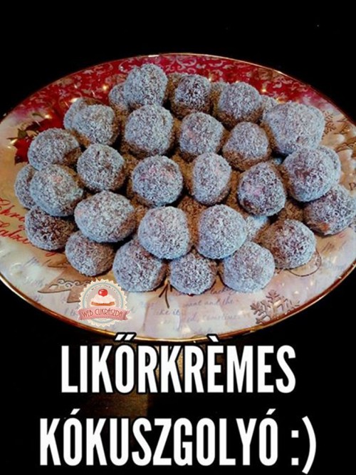 Likőrkrémes kókuszgolyó