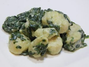 Gnocchi tejszínes spenóttal